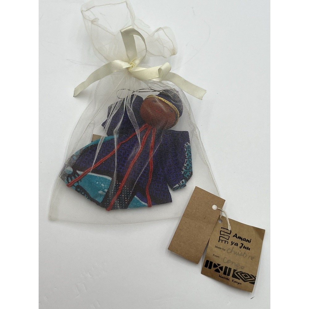 Amani ya Juu Maasai Angel Kitenge Christmas Ornament Handmade Kenya NWT